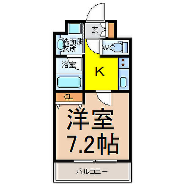 愛知県名古屋市名東区社口２丁目(賃貸マンション1K・4階・24.82㎡)の写真 その2