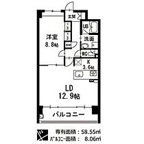 愛知県名古屋市千種区山門町２丁目（賃貸マンション1LDK・3階・58.55㎡） その2