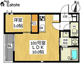 愛知県名古屋市昭和区福江３丁目（賃貸アパート1LDK・1階・30.64㎡） その2