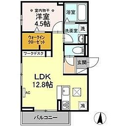 名古屋市営名城線 茶屋ヶ坂駅 徒歩15分の賃貸アパート 3階1LDKの間取り