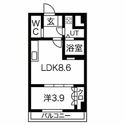 名古屋市営東山線 覚王山駅 徒歩10分の賃貸マンション 1階1LDKの間取り