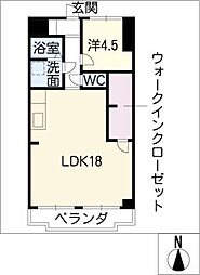 アークヒルズ虹ケ丘 1LDKの間取図画像