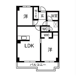 平池住宅 2LDKの間取図画像