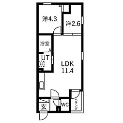 プレシア野並 2LDKの間取図画像