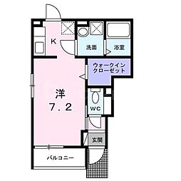 Ｋ．ｃｌｏｖｅｒ 1階1Kの間取り