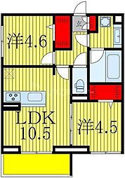 スリーレイヤー柏の葉 3階2LDKの間取り