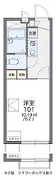 レオパレスリバータウン20 2階1Kの間取り