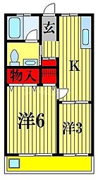 トレス南柏 2Kの間取図画像