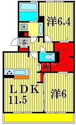 シゴーニュ 2LDKの間取図画像