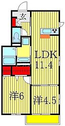 グランツ 3階2LDKの間取り