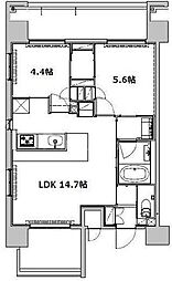 B CITY ＡＲＴ ＲＥＳＩＤＥＮＣＥ ＣＥＮＴＲＡＬ ＰＡＲＫ 3階2LDKの間取り
