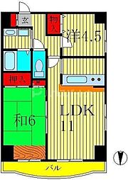 サンモール柏 2LDKの間取図画像