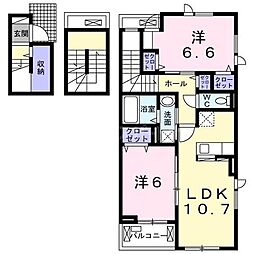 サンセット 2LDKの間取図画像