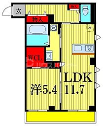 流山市おおたかの森東4丁目マンション 1LDKの間取図画像