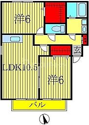 サンロイヤル 2LDKの間取図画像