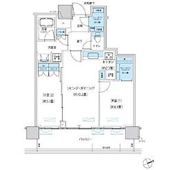 パークシティ柏の葉キャンパスザ・ゲートタワーウエスト 2LDKの間取図画像