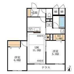 L's Plus八潮 2LDKの間取図画像