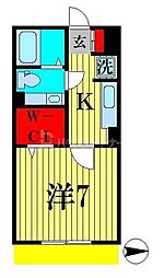 めぞんモナリエ 1Kの間取図画像