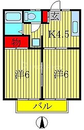 グランドハイツコタケ 2Kの間取図画像