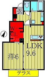 レスポワールアヤ 1LDKの間取図画像