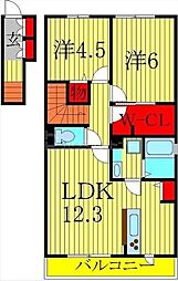 ブリエ2 2LDKの間取図画像