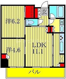 パークアクシス柏の葉 2LDKの間取図画像