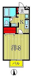 フォンテあけぼの 1Kの間取図画像