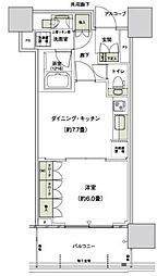 パークシティ柏の葉キャンパスザ・ゲートタワーウエスト 1DKの間取図画像