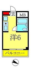 紫屋ビル ワンルームの間取図画像
