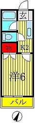 初石パーク 1Kの間取図画像