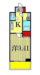 グランドライズ 1Kの間取図画像