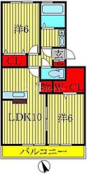 メゾンドシャルマン 2LDKの間取図画像