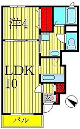 ブルックパレス 1LDKの間取図画像