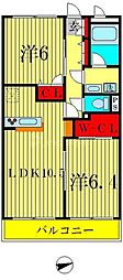 OASISE 2LDKの間取図画像