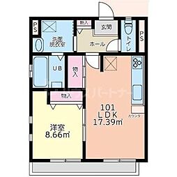 grow 1LDKの間取図画像