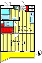 コンブリオ柏 1DKの間取図画像