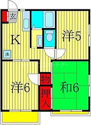 Uハイツ 3Kの間取図画像