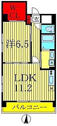 田中ハイツ 1LDKの間取図画像