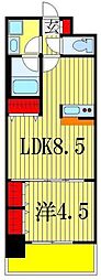 ラグゼナ流山おおたかの森 1LDKの間取図画像