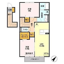 メルベーユパル3 2LDKの間取図画像