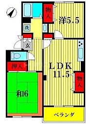 ペアフィールドハウス 2LDKの間取図画像