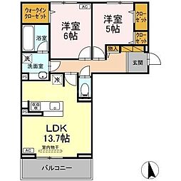 フリージア II 2LDKの間取図画像