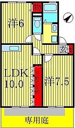ファミーユ低見台 2LDKの間取図画像