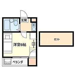グリーンコート1 1Kの間取図画像