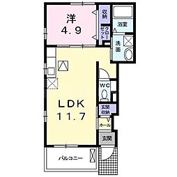サンフラワー 1LDKの間取図画像