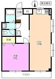 ポプリハイツ 1LDKの間取図画像