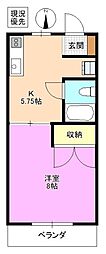 メゾン花岡 1Kの間取図画像