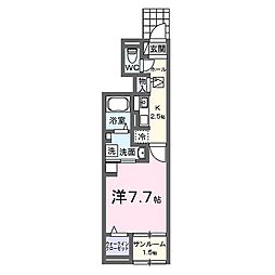 フローラルA 1Kの間取図画像