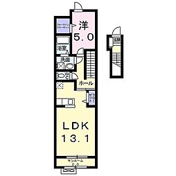 ボアソルチB 1LDKの間取図画像