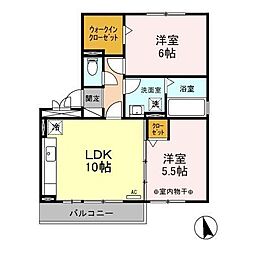ペイサージュA 2LDKの間取図画像